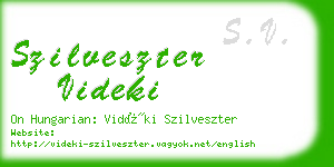 szilveszter videki business card